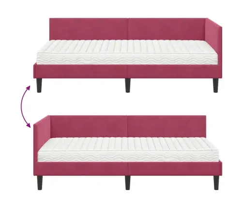 Stūra Gultas Rāmis Ar Matrači Cits 2 Pcs Zaļa Samts Vidaxl