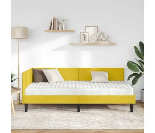 Nurgavoodi Raam Koos Madratsiga Muu Peaga 2 Pcs Kollane Samet