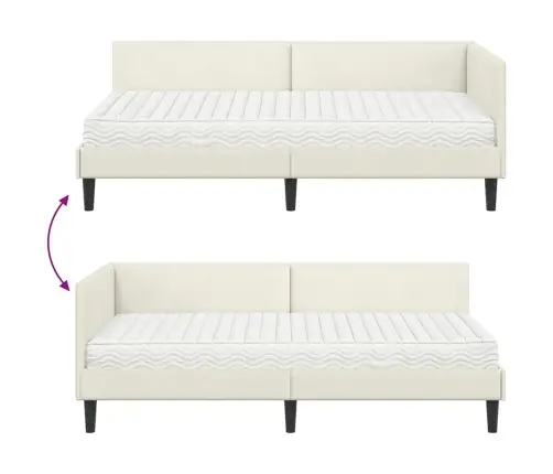 Nurgavoodi Raam Koos Madratsiga Muu Peaga 2 Pcs Cream Samet