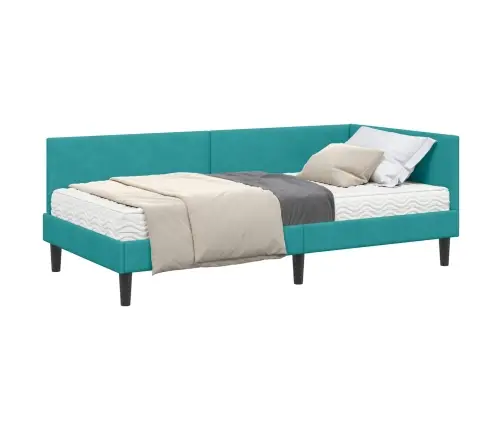 Kampinė Lovos Konstrukcija Su Čiužiniu 2 Pcs Turkio Aksomas