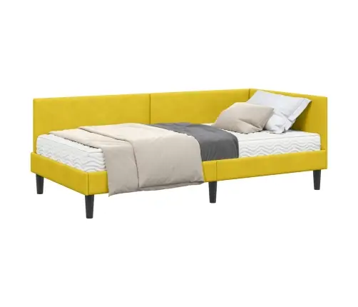 Nurgavoodi Raam Koos Madratsiga Muu Peaga 2 Pcs Kollane Samet