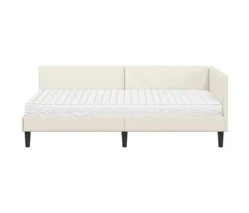 Nurgavoodi Raam Koos Madratsiga Muu Peaga 2 Pcs Cream Samet