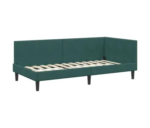 Stūra Gultas Rāmis Ar Matrači Cits 2 Pcs Zaļa Samts Vidaxl