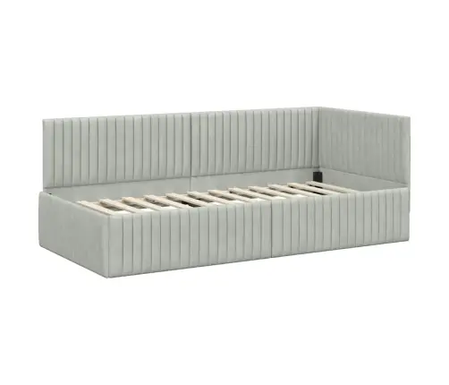 Kampinė Lovos Konstrukcija Su Čiužiniu 2 Pcs Šviesiai Pilka