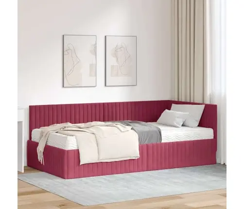 Nurgavoodi Raam Koos Madratsiga Peaga 2 Pcs Roheline Samet