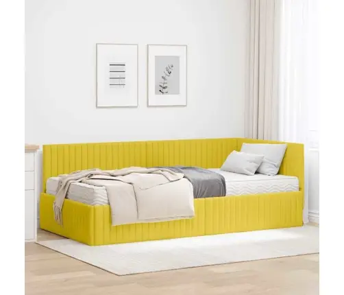 Nurgavoodi Raam Koos Madratsiga Peaga 2 Pcs Kollane Samet