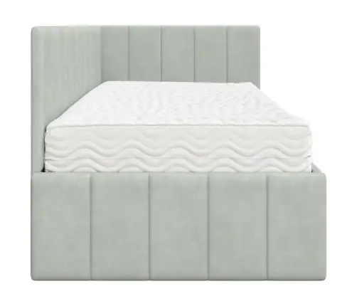 Stūra Gultas Rāmis Ar Matraci Gaiši Pelēka 80 X 200 Cm Samts Vidaxl