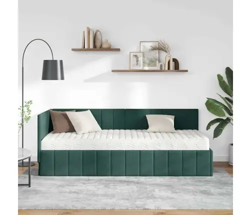 Nurgavoodi Raam Koos Madratsiga Madratsiga 2 Pcs Roheline Samet