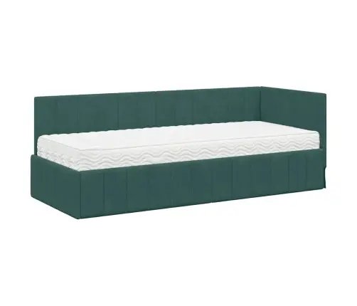 Nurgavoodi Raam Koos Madratsiga Madratsiga 2 Pcs Roheline Samet