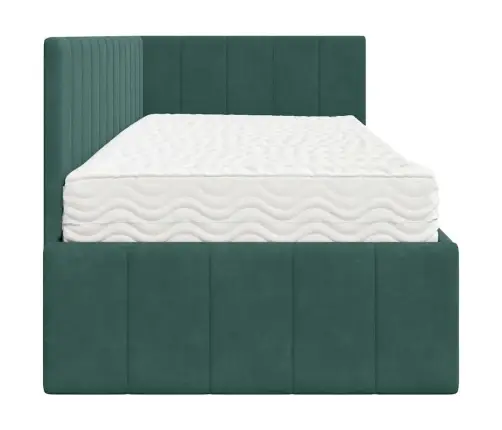 Nurgavoodi Raam Koos Madratsiga Madratsiga 2 Pcs Roheline Samet