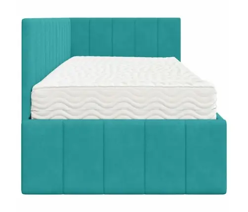 Nurgavoodi Raam Koos Madratsiga Madratsiga 2 Pcs Türkiis Samet