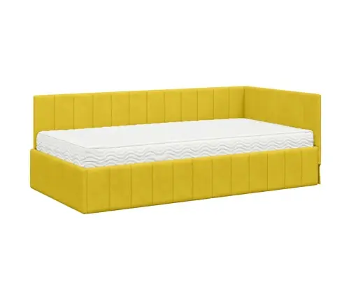 Nurgavoodi Raam Madratsiga Peaga Kollane 90 X 190 Cm Samet