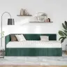 Kampinė Lovos Konstrukcija Su Čiužiniu 2 Pcs Žalia Aksomas