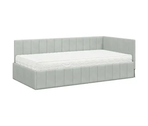 Kampinė Lovos Konstrukcija Su Čiužiniu 2 Pcs Šviesiai Pilka