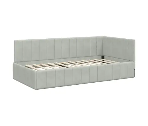 Kampinė Lovos Konstrukcija Su Čiužiniu 2 Pcs Šviesiai Pilka