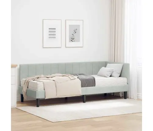 Kampinė Lovos Konstrukcija Su Čiužiniu 2 Pcs Šviesiai Pilka