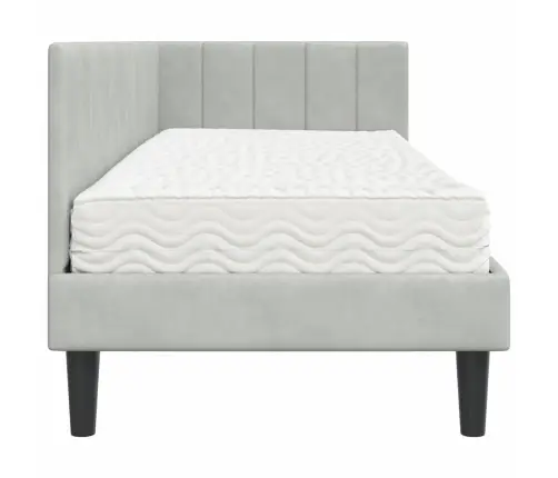 Kampinė Lovos Konstrukcija Su Čiužiniu 2 Pcs Šviesiai Pilka