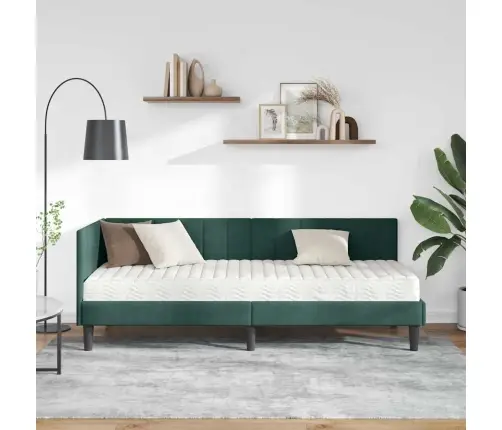 Nurgavoodi Raam Koos Madratsiga Madratsiga 2 Pcs Roheline Samet