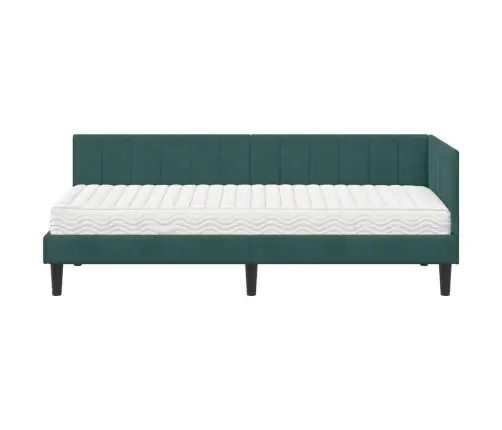 Nurgavoodi Raam Koos Madratsiga Madratsiga 2 Pcs Roheline Samet