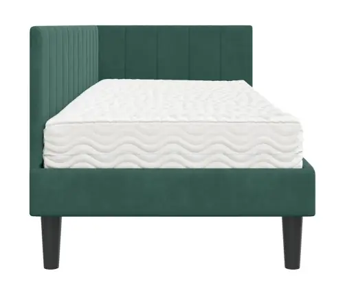 Nurgavoodi Raam Koos Madratsiga Madratsiga 2 Pcs Roheline Samet