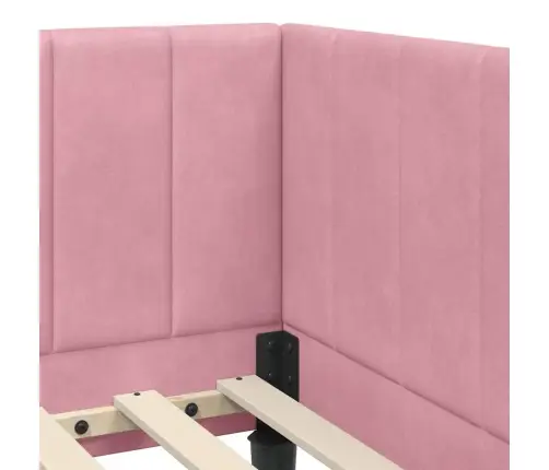 Stūra Gultas Rāmis Ar Matraci Rozā 80 X 200 Cm Samts Vidaxl Stūra Gultas Rāmis Ar Matraci Rozā 80 X 200 Cm Samts Vidaxl