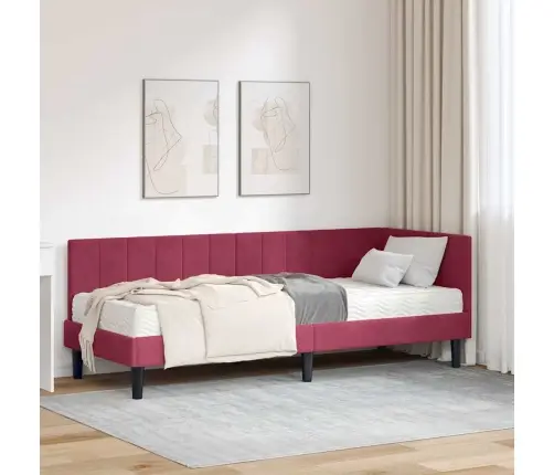 Kampinė Lovos Konstrukcija Su Čiužiniu 2 Pcs Žalia Aksomas