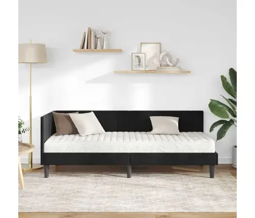 Nurgavoodi Raam Koos Madratsiga Madratsiga 2 Pcs Must Samet