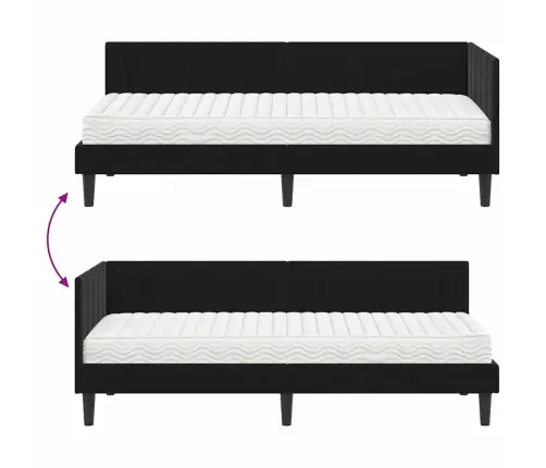 Nurgavoodi Raam Koos Madratsiga Madratsiga 2 Pcs Must Samet