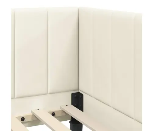 Stūra Gultas Rāmis Ar Matraci Krēmkrāsa 80 X 200 Cm Samts Vidaxl