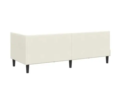 Stūra Gultas Rāmis Ar Matraci Krēmkrāsa 80 X 200 Cm Samts Vidaxl