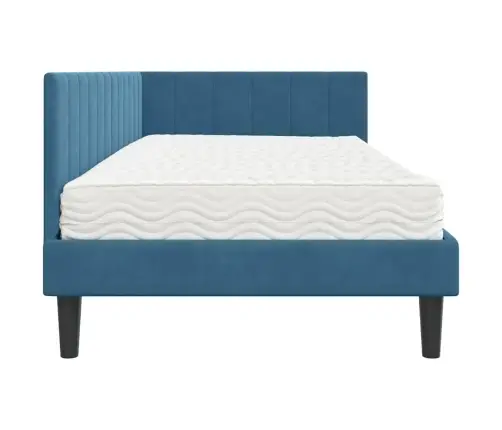 Nurgavoodi Raam Koos Madratsiga Madratsiga 2 Pcs Sinine Samet