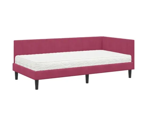 Kampinė Lovos Konstrukcija Su Čiužiniu 2 Pcs Žalia Aksomas