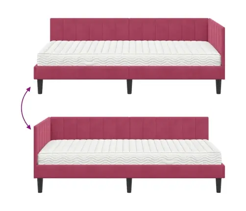 Kampinė Lovos Konstrukcija Su Čiužiniu 2 Pcs Žalia Aksomas