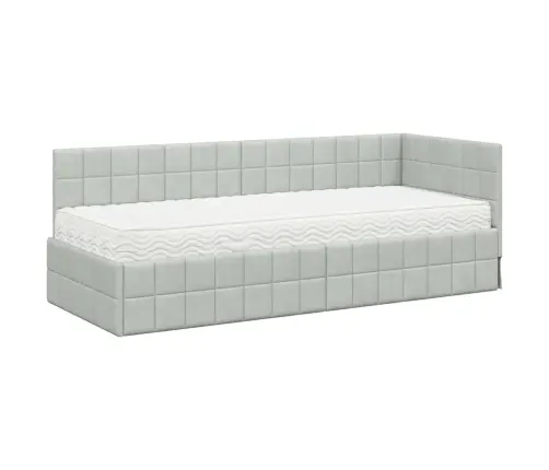 Nurgavoodi Raam Koos Madratsiga Peaga 2 Pcs Helehall Samet