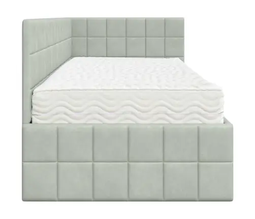 Nurgavoodi Raam Koos Madratsiga Peaga 2 Pcs Helehall Samet