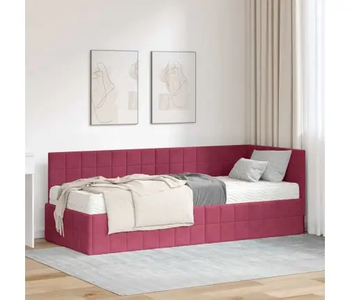 Nurgavoodi Raam Koos Madratsiga Peaga 2 Pcs Roheline Samet