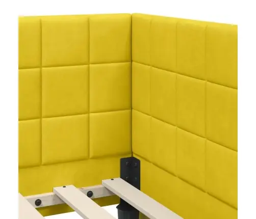 Kampinė Lovos Konstrukcija Su Čiužiniu 2 Pcs Geltona Aksomas