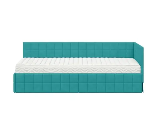 Kampinė Lovos Konstrukcija Su Čiužiniu 2 Pcs Turkio Aksomas