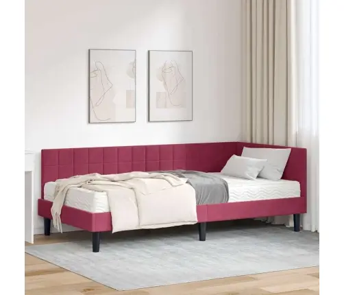 Nurgavoodi Raam Koos Madratsiga Peaga 2 Pcs Roheline Samet