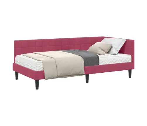 Stūra Gultas Rāmis Ar Matrači Ar Galvas Klāju 2 Pcs Zaļa Samts Vidaxl