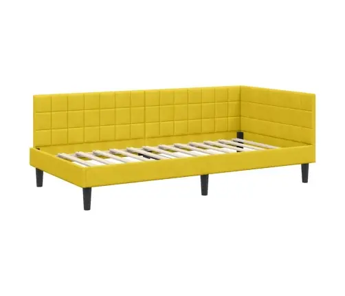 Kampinė Lovos Konstrukcija Su Čiužiniu 2 Pcs Geltona Aksomas