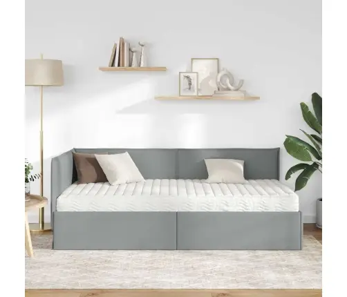 Nurgavoodi Raam Koos Madratsiga Peaga 2 Pcs Helehall Samet