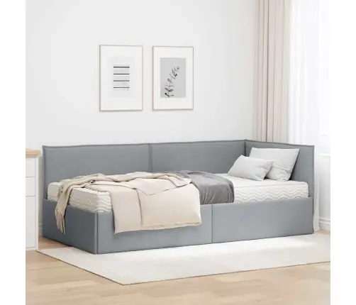 Nurgavoodi Raam Koos Madratsiga Peaga 2 Pcs Helehall Samet