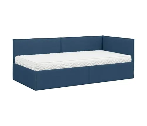 Nurgavoodi Raam Koos Madratsiga Peaga 2 Pcs Sinine Samet