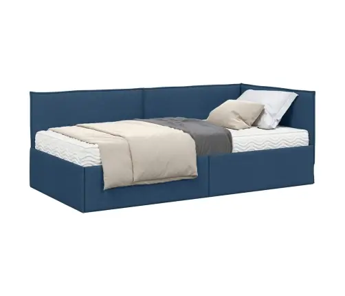 Nurgavoodi Raam Koos Madratsiga Peaga 2 Pcs Sinine Samet