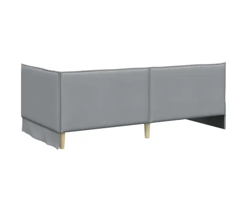 Stūra Gultas Rāmis Ar Matrači 2 Pcs Gaiši Pelēks Samts Vidaxl