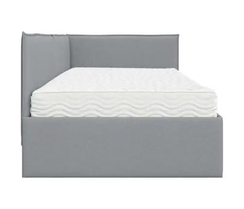 Stūra Gultas Rāmis Ar Matrači 2 Pcs Gaiši Pelēks Samts Vidaxl