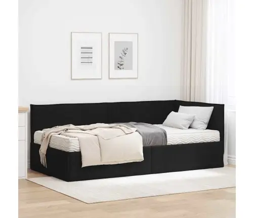 Kampinė Lovos Konstrukcija Su Čiužiniu 2 Pcs Žalia Aksomas