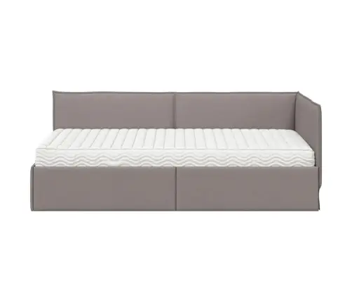 Kampinė Lovos Konstrukcija Su Čiužiniu 2 Pcs Taupe Aksomas