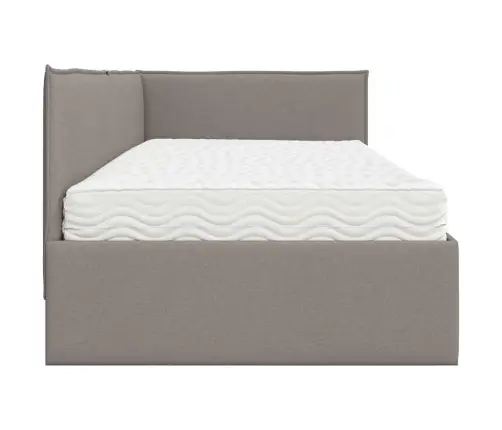 Kampinė Lovos Konstrukcija Su Čiužiniu 2 Pcs Taupe Aksomas